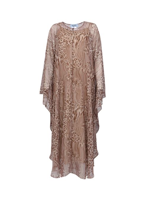 Abito lungo in chiffon animalier BLUGIRL | RA6200 TS121P9371